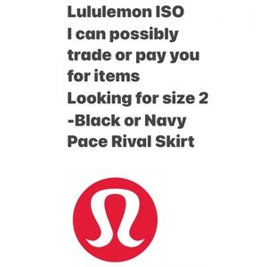 Lululemon ISO - Pace Rival Skirt - Size 2 - Navy or Black - DO NOT BUY